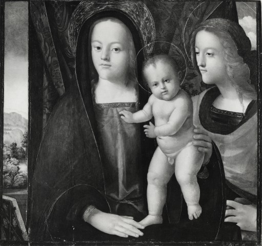 Arte Fotografica — Johannes Hispanus - sec. XV/ XVI - Madonna con Bambino e santa — insieme